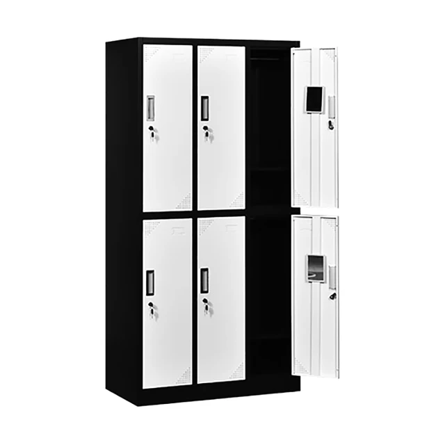 CJC 6 Doors Storage Cabinet with Card Slot, Metal Locker Organizer