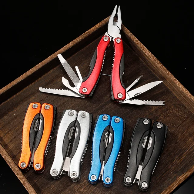 Small Size Outdoor Camping EDC Folding Pliers Factory Stock Strong Table Pliers Serrated Jaw Surface Multi-Function Tool Metric