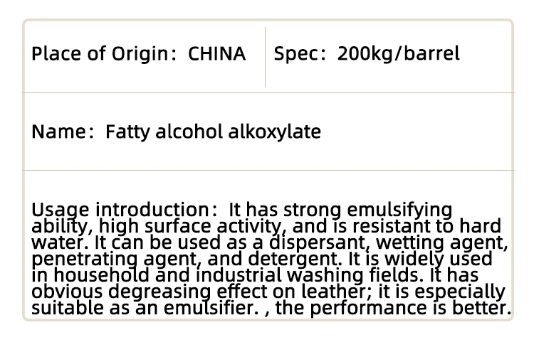 Fatty Alcohol Alkoxylate Is1009l Isomeric Alcohol Ethoxylates Nonionic ...
