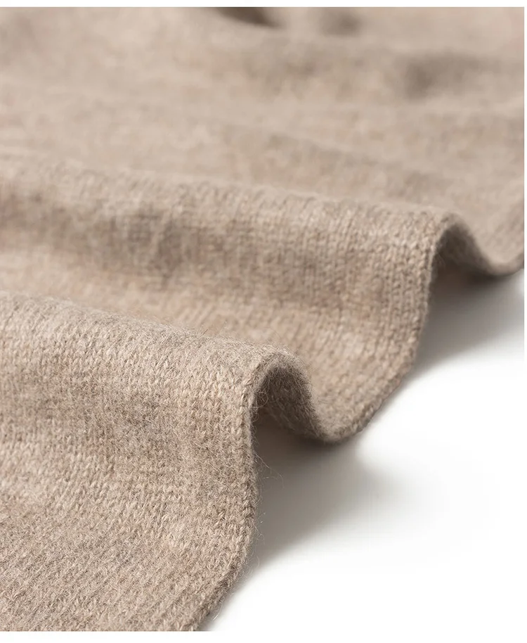 Custom Winter Warm Wool Scarf Mongolian Plain Knit Cashmere Scarf_voghion.com