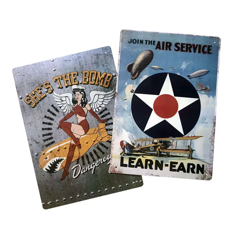 Custom Metal Sign Emboss Enamel Metal Door Sign Wholesale for Bar Garage Wall Decor Retro Vintage Tin Signs