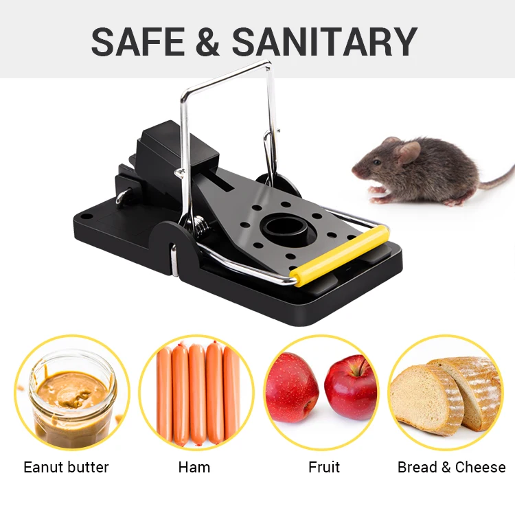 Wooden Traditional Rat Mouse Rodent Trap Bait Reusable Cheese Shaped  Catcher