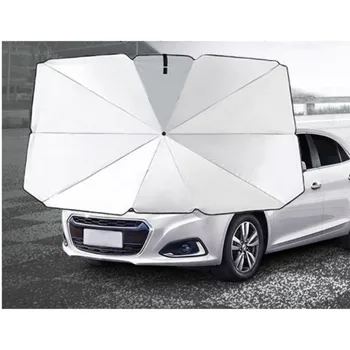 Wholesale Car Sunshade Umbrellas Summer New Sunscreen Car Folding Umbrella Type Car Front Shield Silver Large Umbrella