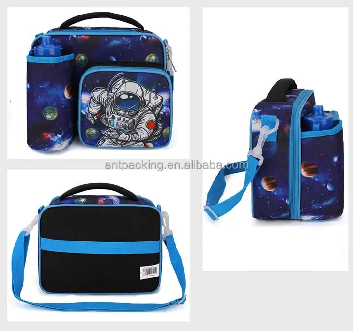 Cute Cartoon Back-to-School Gift Oxford Insulated Waterproof Thermal Lunch Box Bag Unicorn Dinosaur Space Mermaid Design Kids