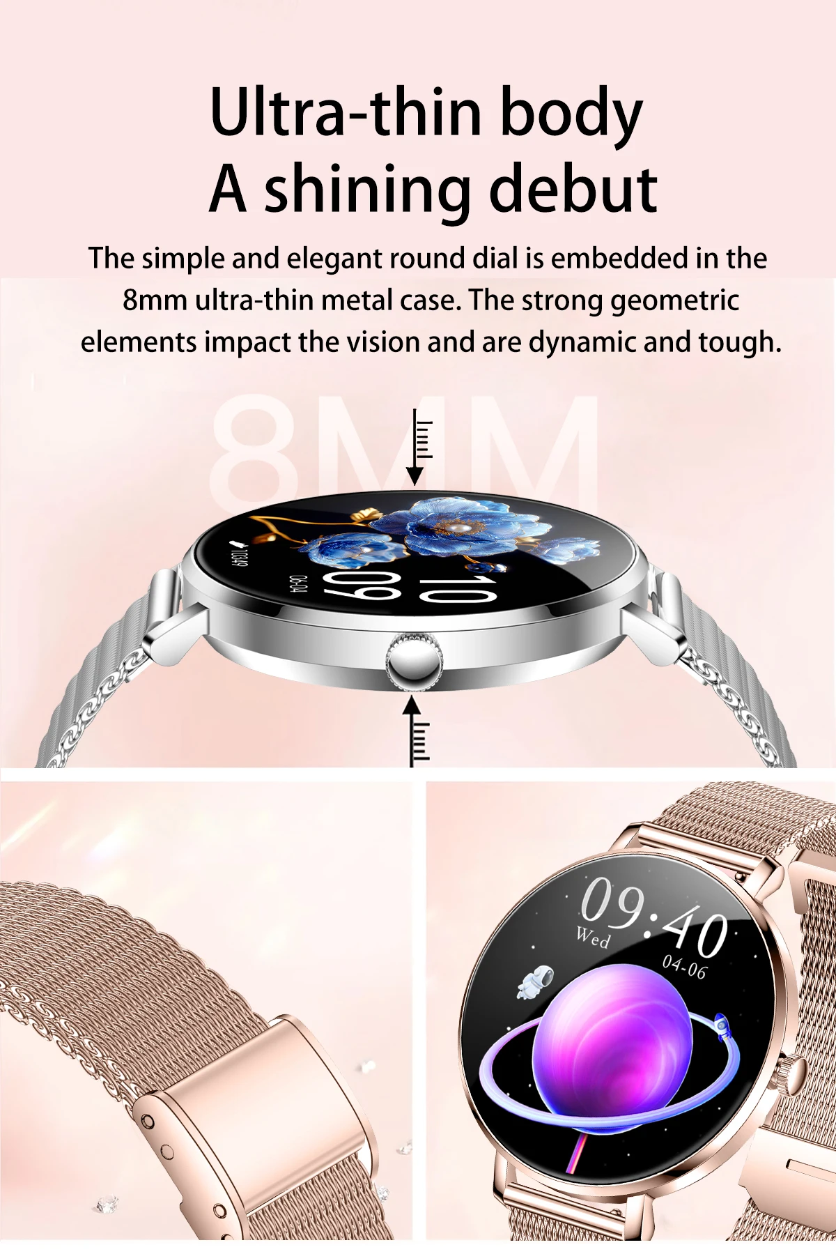 2026 NX21 Smartwatch 1.32inch Amoled Screen Heart Rate Health Monitoring BT Call Waterproof Round Relojes Smart Watch for Women