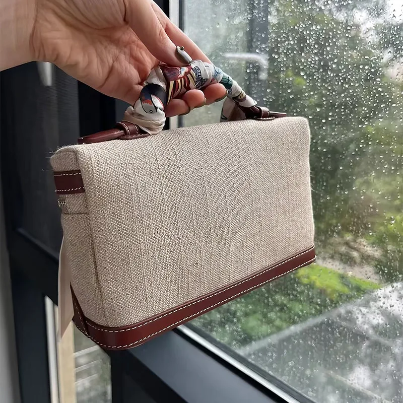 New LP Women’s Genuine Leather Patchwork Vintage Urban Simplicity Spring 2025 Tote Bag Zipper Closure Shoulder Crossbody Bag