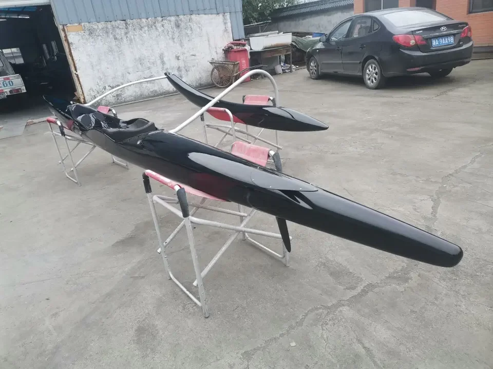Carbon Fiberglass Oc1single 1 Man Outrigger Canoe Aocra Surfing Canoe
