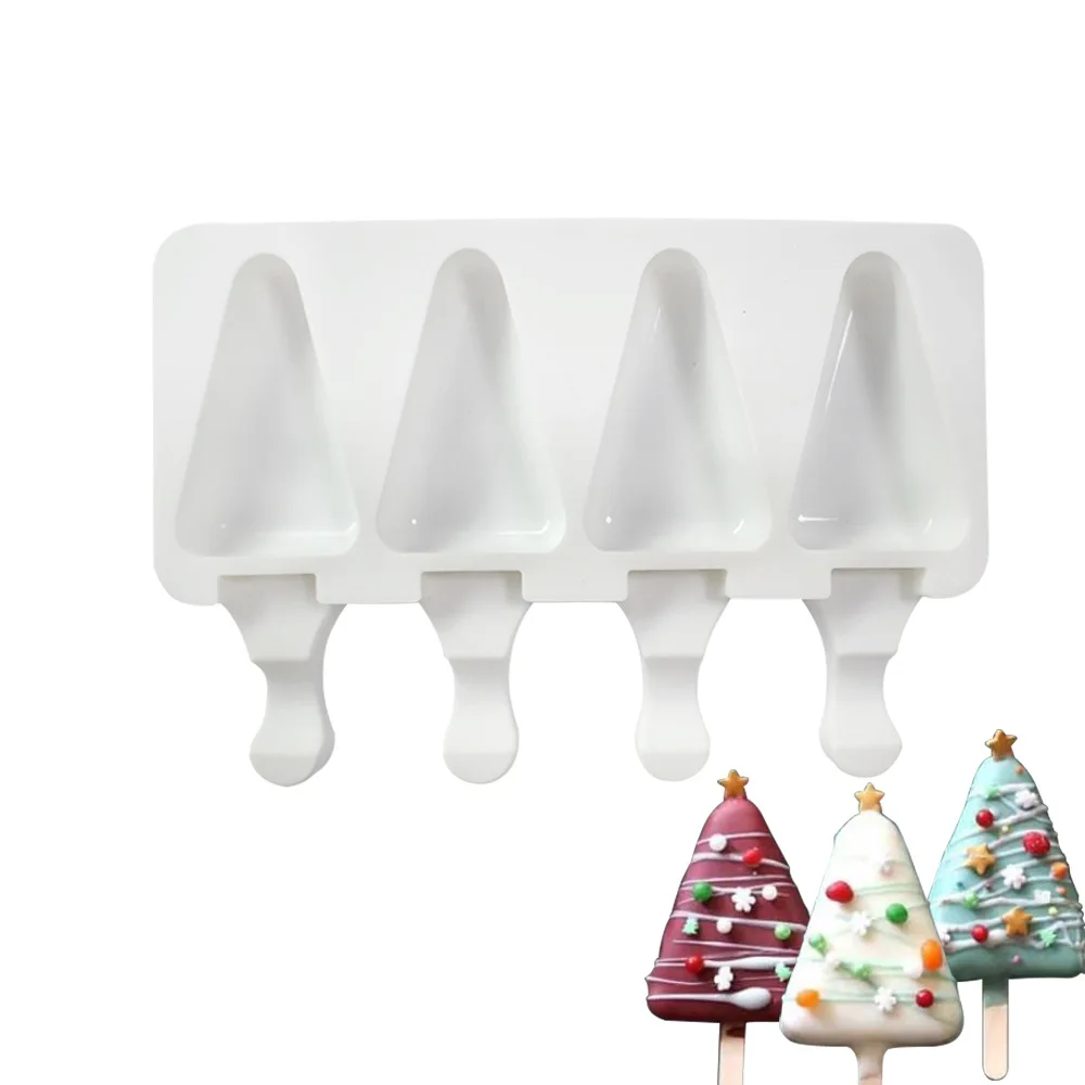 Wholesale DIY Christmas Tree Ice Pop Silicone Molds 