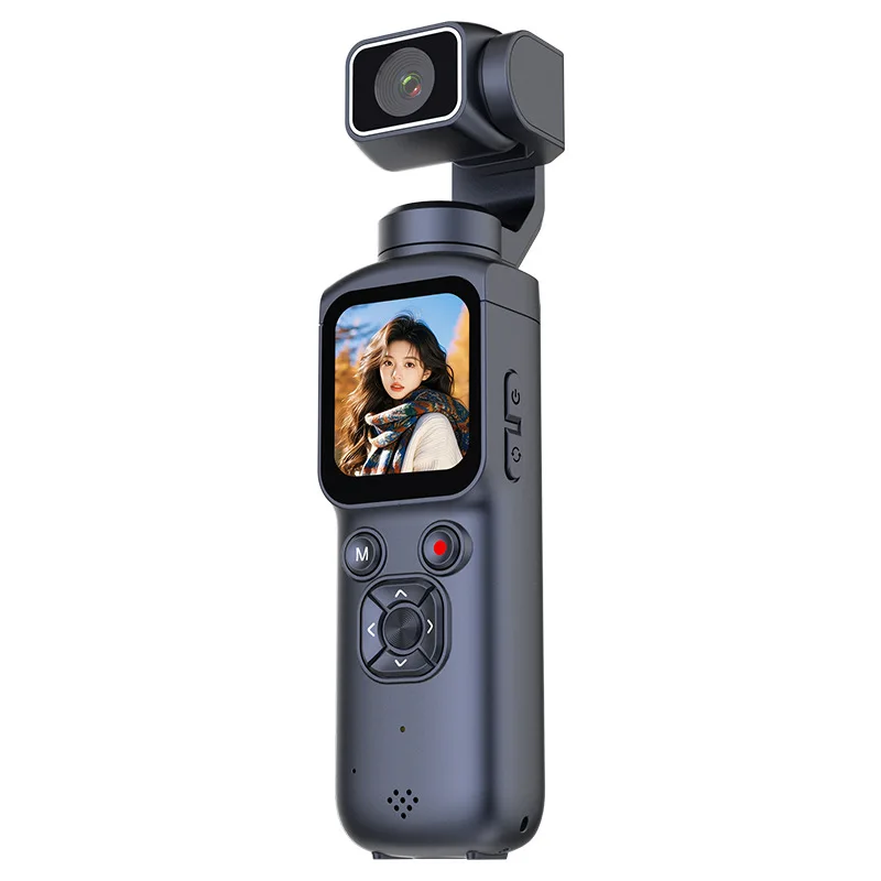 75MP HD Handheld Sport Camera 1.72'' Touch Screen 16MP Portable Mini Pocket Camcorder Rotating AI Face Tracking Action Camera