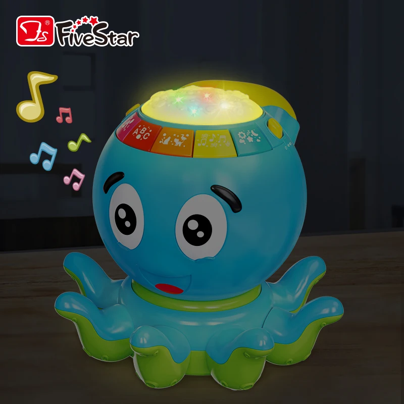 FiveStar Battery Operated Plastic Animal Music Octopus Educational Toy for Children Featuring Simulated Phone Call Function