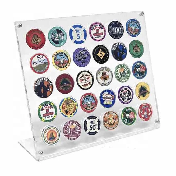 L Shaped Clear Acrylic Poker Chip Display Stand Holder Buy Acrylic