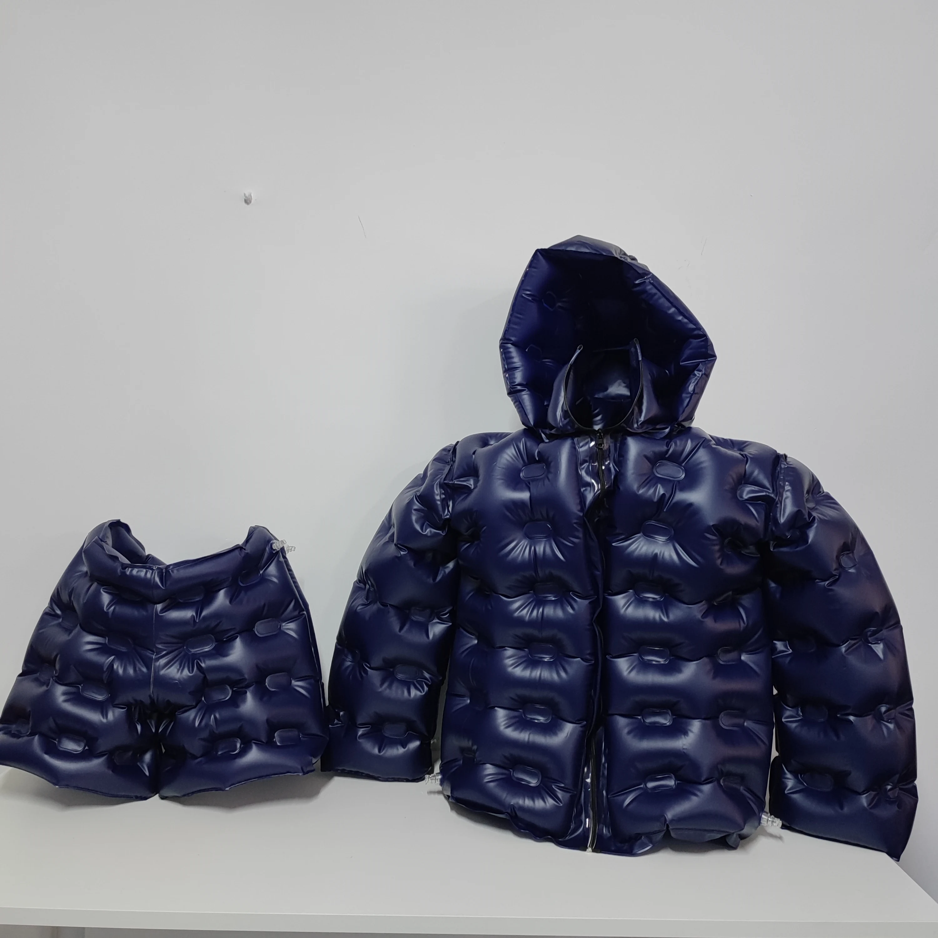 Beile High Quality Blue Inflatable Down Jacket with Factory Price