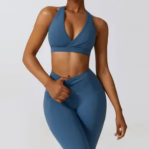 Gym Clothing Hot Sell Sportswear 2 Piece Sports Bra and Legging Active Wear Athletic Set Women's Yoga Outfits Workout Sets