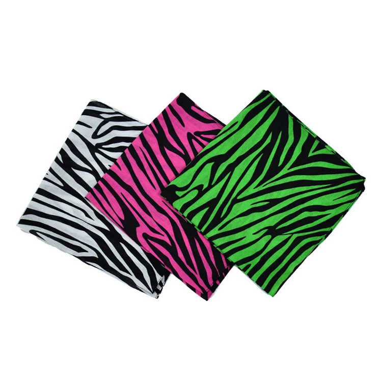 Hip Hop Women Red Paisley Bandana Custom Logo zebra Style Out Door Use Headwrap Hairwear Bandanas Face Mask for