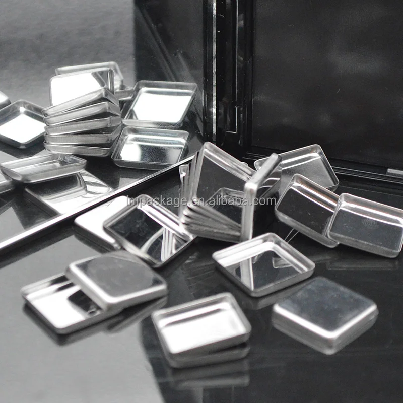 20mm Anti-rust Square Shape Empty Magnetic Cosmetics Metal Pans for Eye Shadow