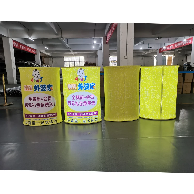 Trade Show Display Table Rectangle Pop up Counter Foldable Trade Show Counter Desk Pop up Booth Table With LED Light