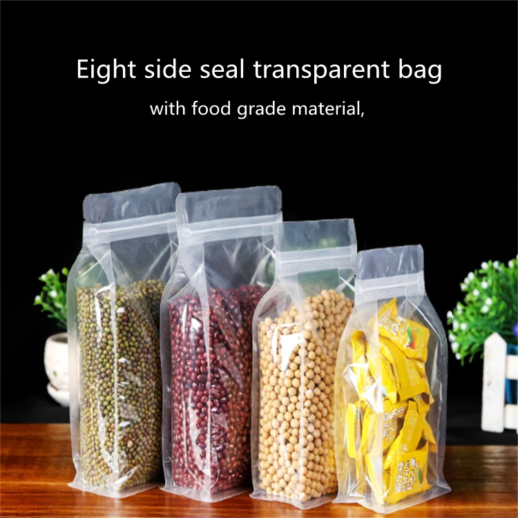 Custom Resealable Clear Transparent Food Packaging Nuts Plastic Stand ...