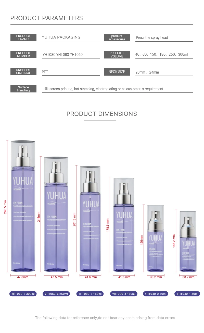 Premium Custom 40ml-300ml PET Plastic Mist Spray Bottle with Electroplated Surface and Fine Mist Sprayer for Cosmetic Use