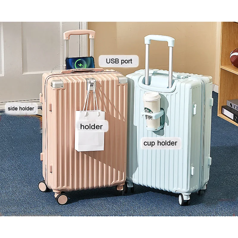 Koowo New Arrival Vintage Multifunctional Abs Pc Luggage Hardside