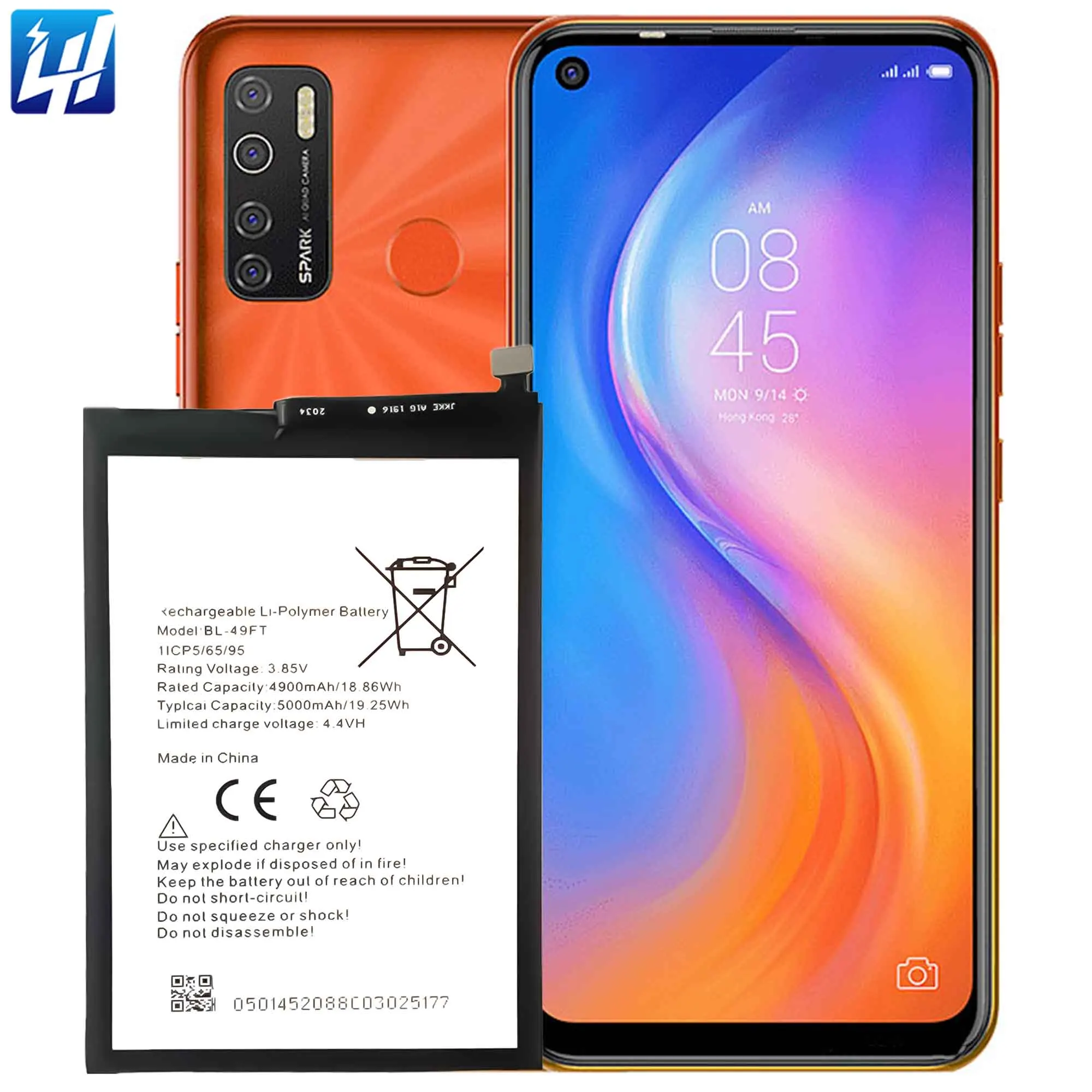 BL-49FT Battery 5000mah for Tecno Camon 15 Spark5 Air