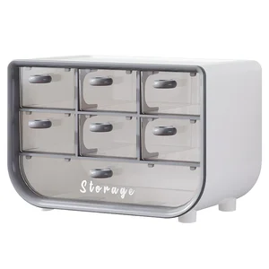 Large Capacity Transparent Storage Box Multifunctional Desktop Organizer Modern Aluminum Rectangle for Student Dormitory Use-PP