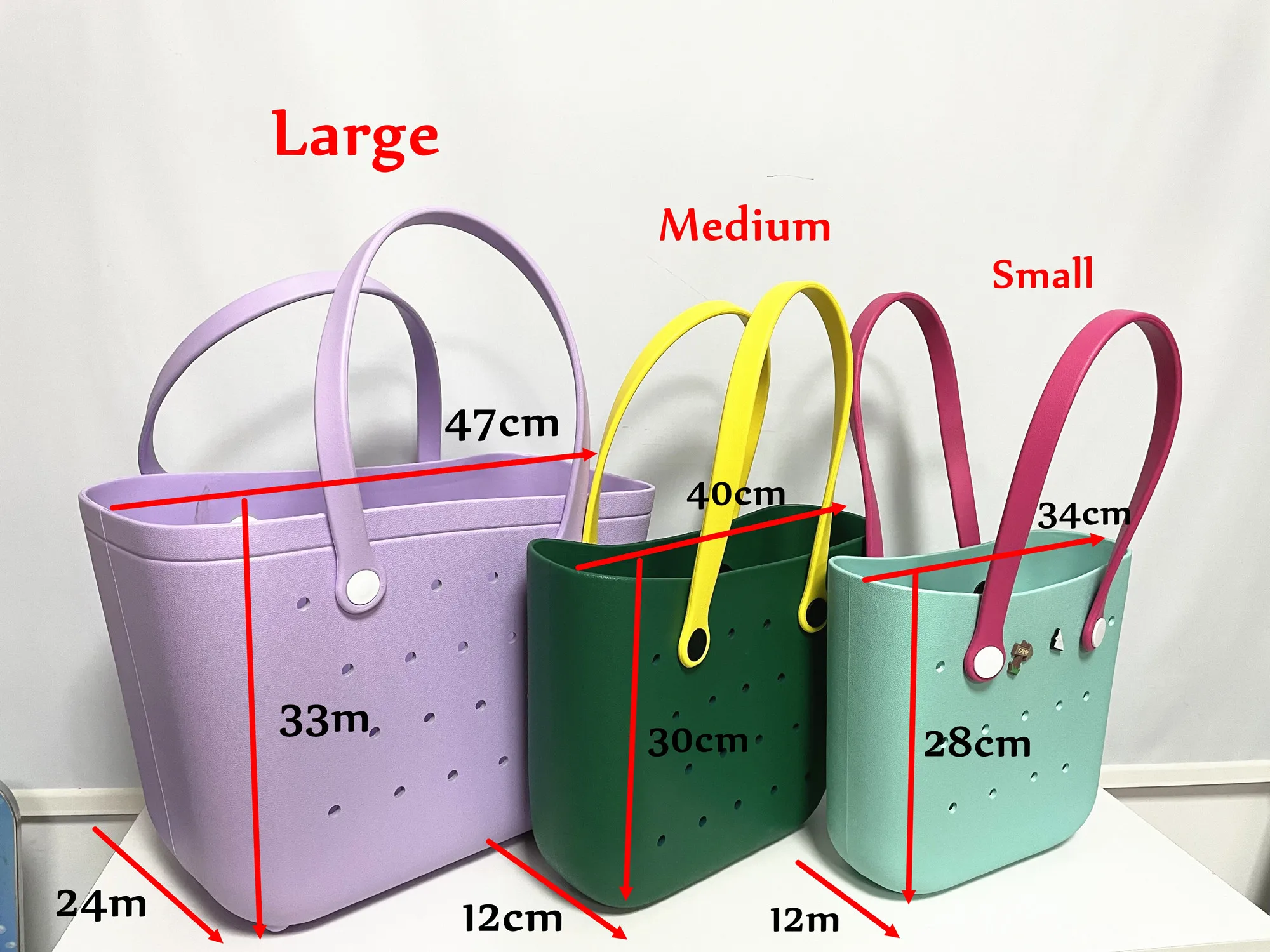 Ladies Handbag Eva Bag With Holes New Color Beach Bag Silicone Charms