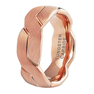Coolstyle Jewelry 8mm Wholesale Rose Gold Tungsten Ring for Men Women Fashion Engagement Wedding Band Domed Brushed Comfort Fit