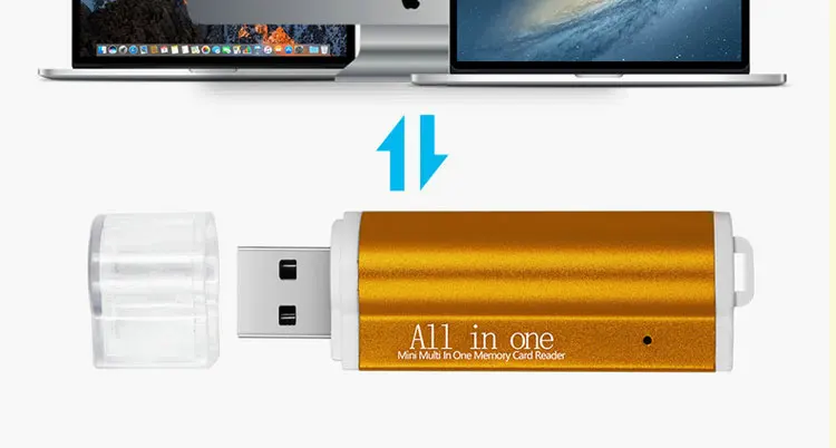 USB2.0 4 in 1 Multi Memory Card Reader All in One Card Reader  for Mini SD/MMC/TF Card/MS Lector de tarjetas