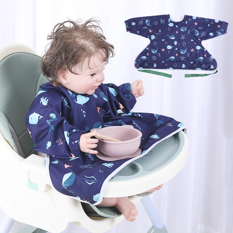 Infant Custom Printed Baby Apron Bib Weaning Smock Bib