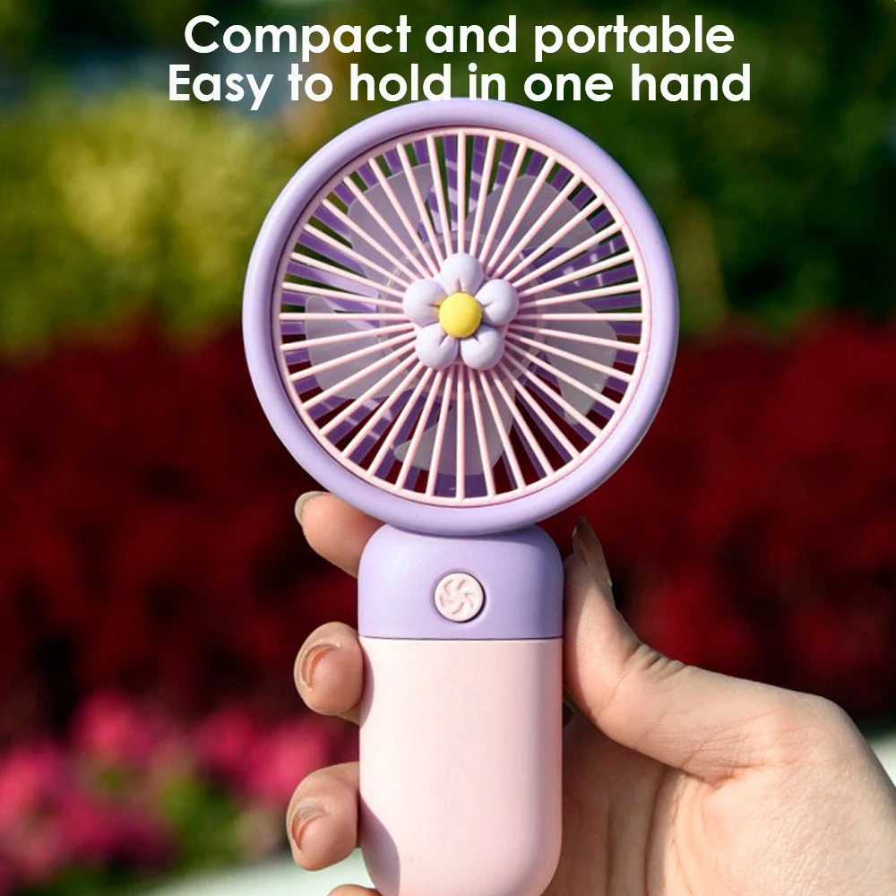 Mini Ventilatore Portatile A Forma Di Fiore – USB Ricaricabile, Silenzioso, Con LED, Per Ufficio E Viaggi (Giallo)