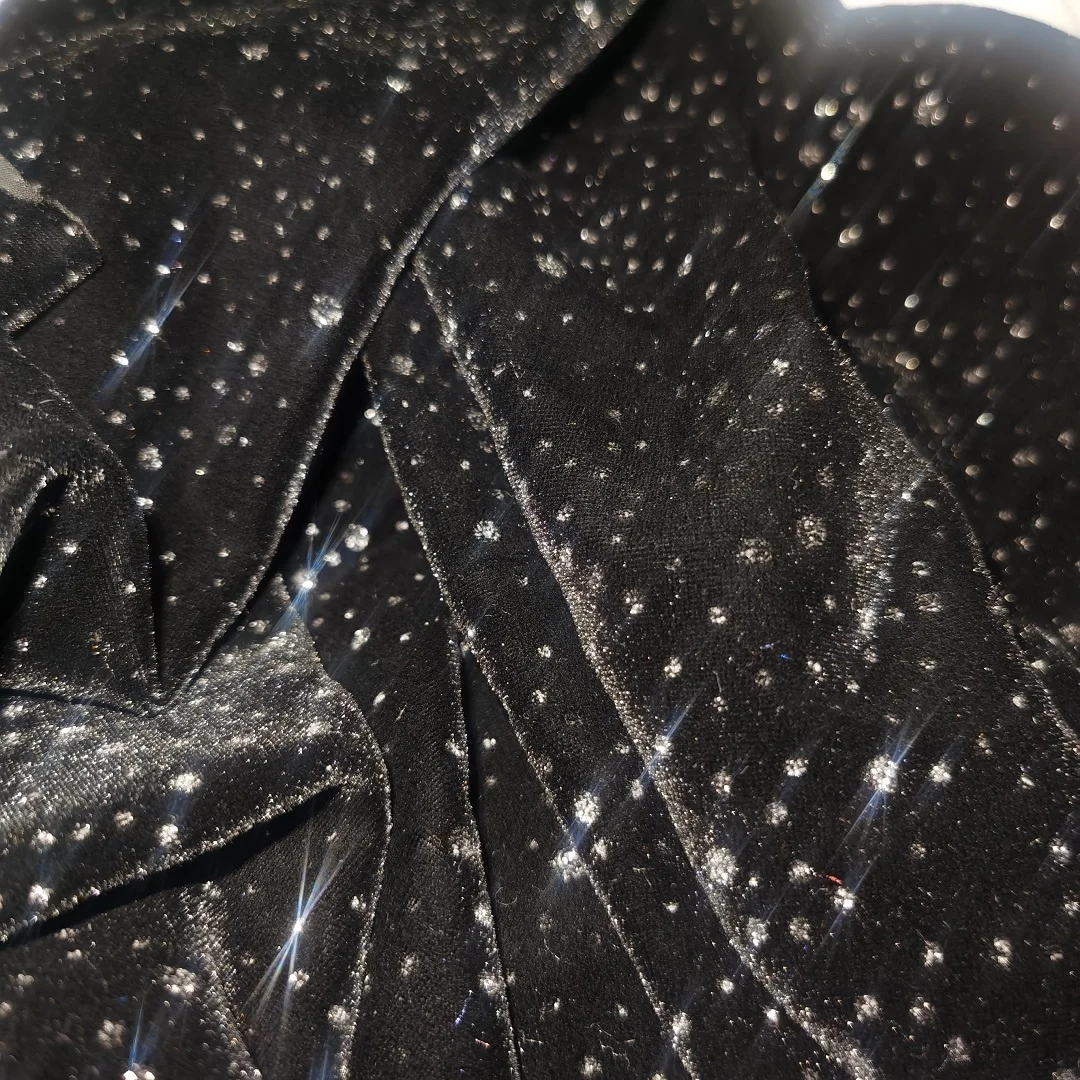 black glitter fabric for dresses Black Stretch Glitter Fabric
