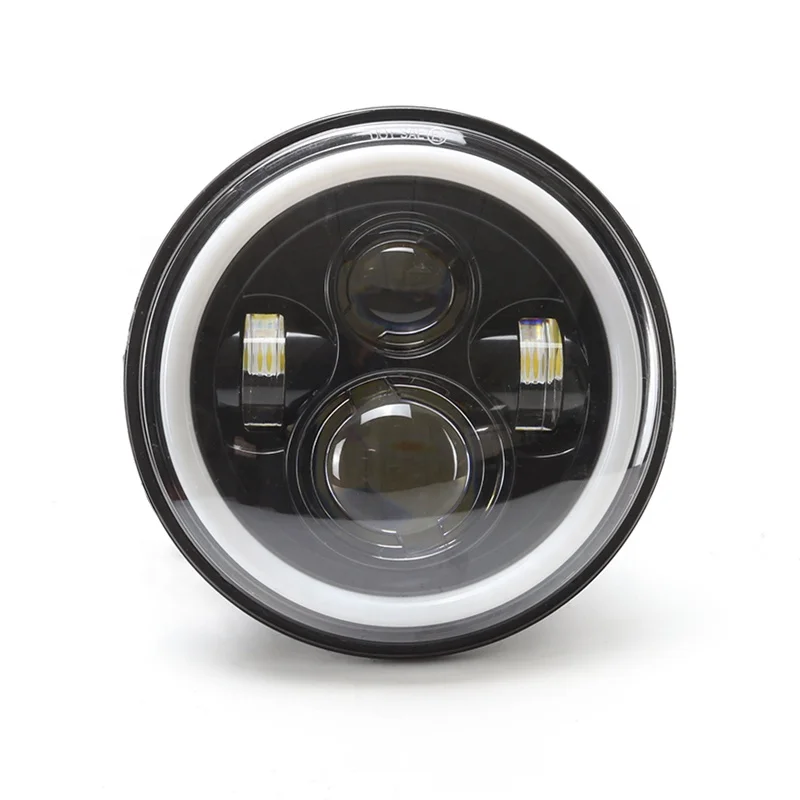 TIYPEOR Super Bright 7Inch Round Universal Motorcycle DRL LED Headlight Car Auxiliary Fog Light