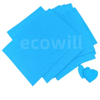 100% Handmade Recycled Blue  A4 /A3/SRA3 Plantable  Wildflower Seed paper Sheet with Botanical Herb Veggie Flower Plant Seeds