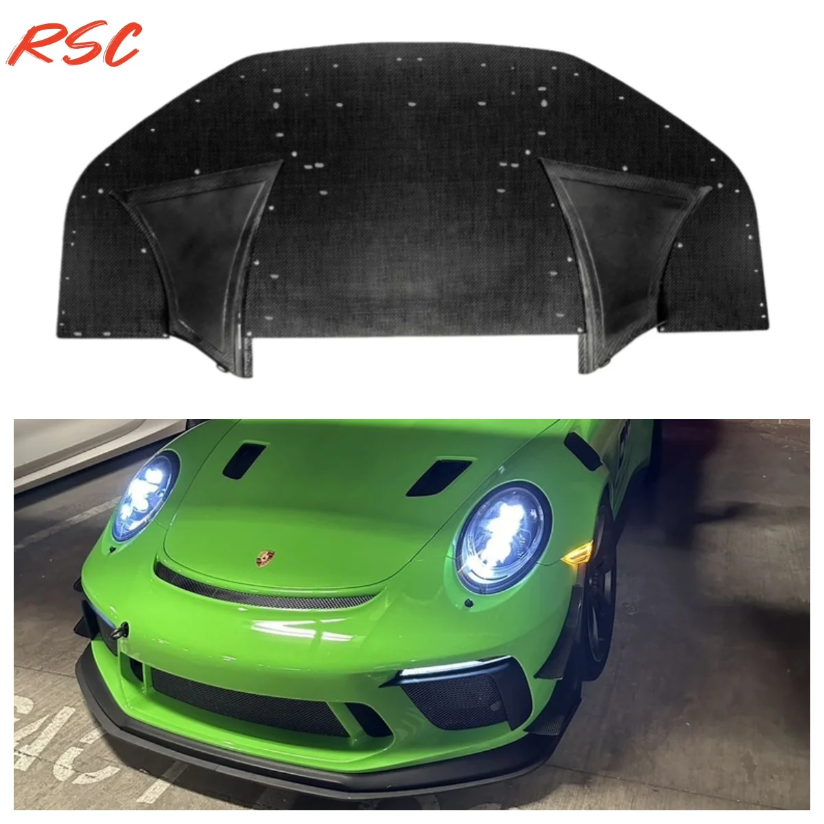991.2 GT3RS Dry Carbon Fiber Front Splitter Canards For Track Racing Use High Downforce