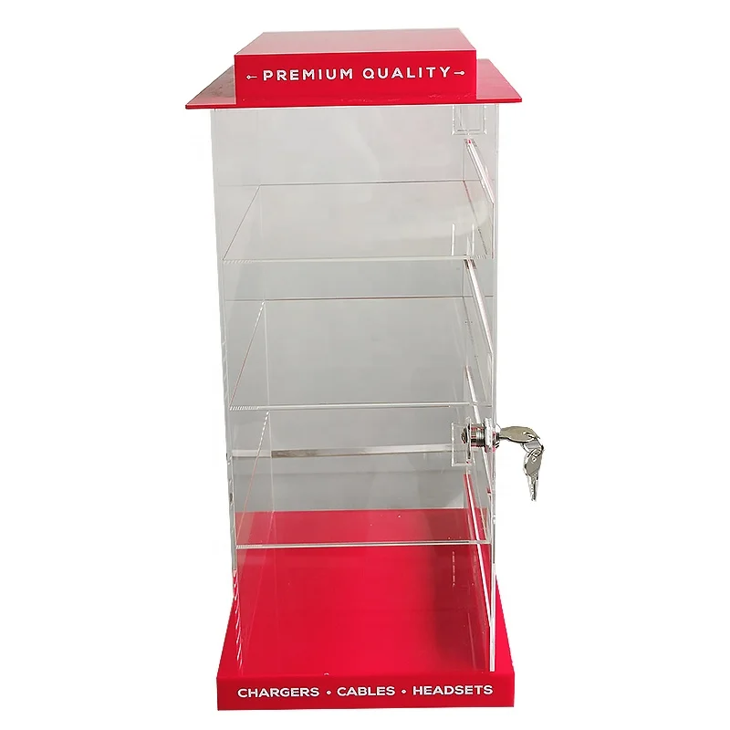 Tinya Counter Clear Acrylic Display Stands Smoke Shop Lock Door