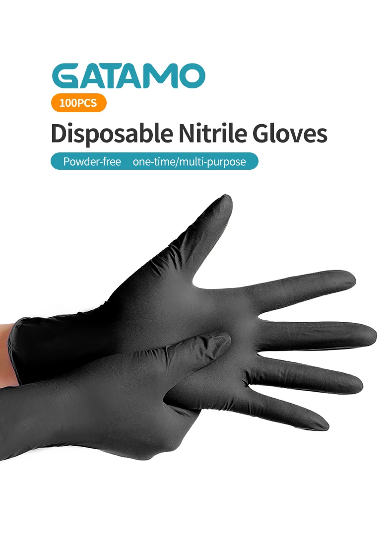 G9 Cheap Exam Guantes De Nitrilo Box 4mil 6mil Black Nitrile Gloves