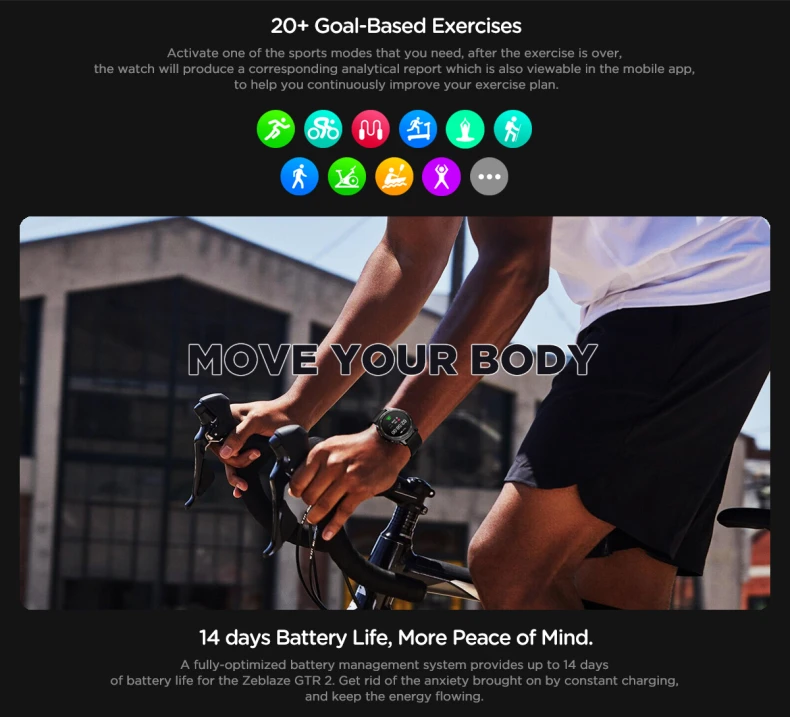 Zeblaze GTR 2 Smart Watch BT Call Heart Rate Spo2 Blood Oxygen Health Multiple Exercise Modes GTR2 Smartwatch
