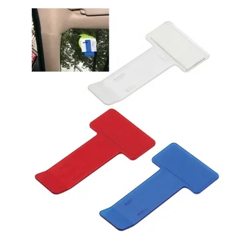 Transparent car windshield parking ticket holder clip with adhesive tape