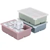 3 sets of 6-square lids (blue, green, and pink)