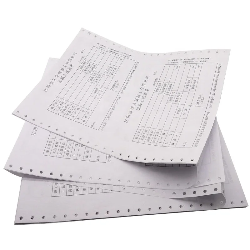 Factory Direct Supply Printing Custom Continuous Computer Paper NCR Carbonless Paper Form