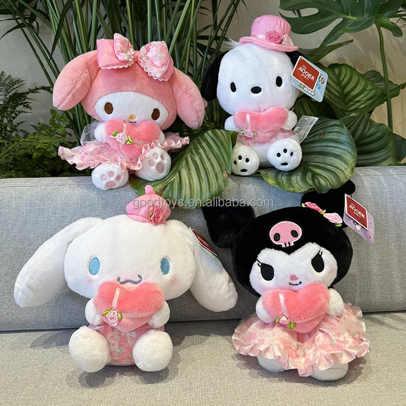 Cuddle Love Heart Stuffed Cinnamoroll Melody Kuromi Plush Toys Birthday ...