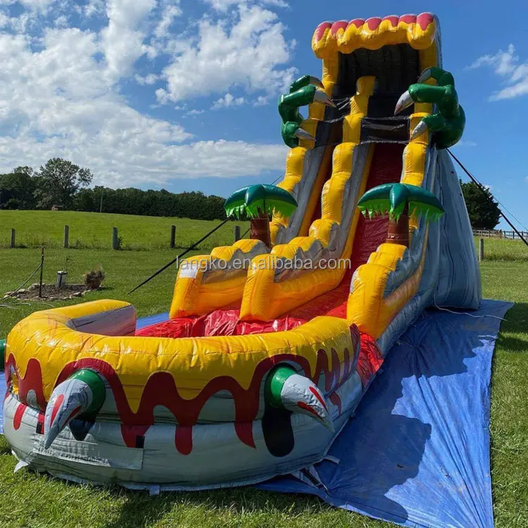 T- Rex Mega Dinosaur Waterslide Inflatable Pool Slide Mega Dinosaur Minion Inflatable Water Slide for Sale