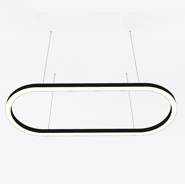 New Curved Oval Type Led Linear Pendant Light with Aluminum Profile Customized Size Splicing Led Linear Light