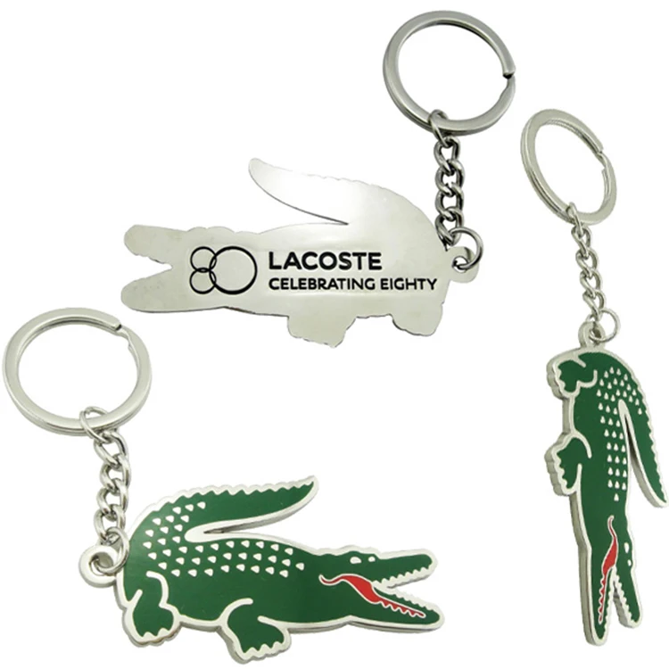 Custom Metal Printing Animal crocodile Shape Keychain