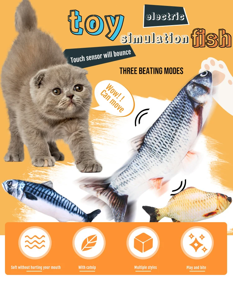 New Design Best Pet Toy Kicker Fish Realistic Flopping Fish Plush Interactive Funny Toy For Pet Electric Moving Fish Buy Gros Chat Poisson Electrique Chargeant Des Poissons En Peluche Puzzle Teaser