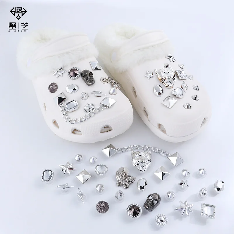 Bling Shoe Charms for Croc Rhinestone Pearl Croc Chains Crystal