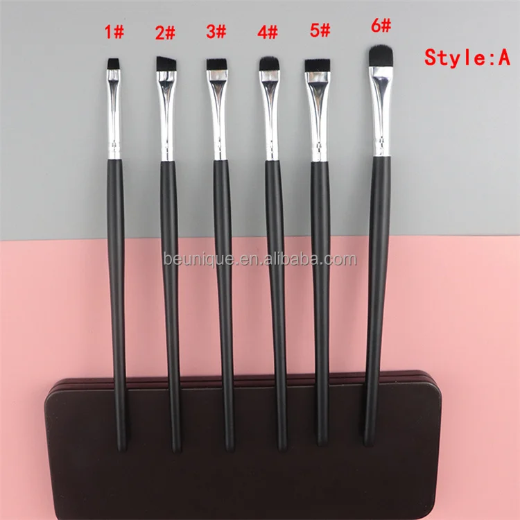 Black Brow Makeup Brush Set Concealer Eyeliner Ultra Thin White Single Private Label Large Flat Concealer Brush For Eyebrows