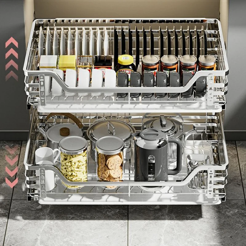 HUOLE. Etagère d'évier à 2 niveaux, étagère d'évier push-pull, noir, 39