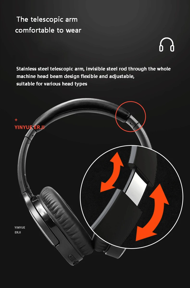 New Product Headset Headphone 680mah Long Battery Life Noise Reduction Wireless Earbuds Earphone details