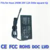 240W Black 20V 12A Small Square Tip Right Bird-Shell